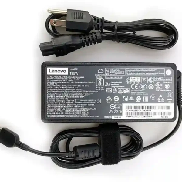 Lenovo 888015030 135W Laptop Adapter/Charger with Power Cord for Select Models of Lenovo (Slim Tip Rectangular pin)-- MPN: Lenovo 135W USB