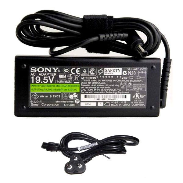 Original 90w 19.5v adapter charger for Sony VAIO VGN-FW375JB-- MPN: Sony 90w (Power Cord Included)