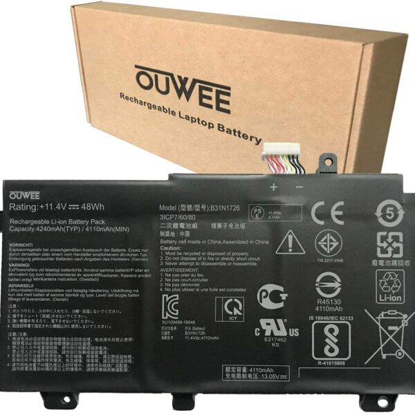 OUWEE B31N1726 Laptop Battery Compatible with Asus FX80 FX86 TUF FX504 FX504GE 48Wh(Shape-A) new