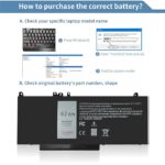 62Wh 6MT4T 7.6V 5470 5570 Laptop Battery for Dell Latitude E5470 E5570 Precision 3510 7V69Y TXF9M 79VRK 07V69Y 079VRK 0TXF9M 0HK6DV - Image 3