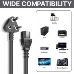 WMart New 1.5M Power Cable, Plug IEC Computer Mains Power Cable Cord for Desktop 3 pin Power Cable for PC, Power Cable for Monitor SMPS and Printer, Power Supply, TV - Image 4