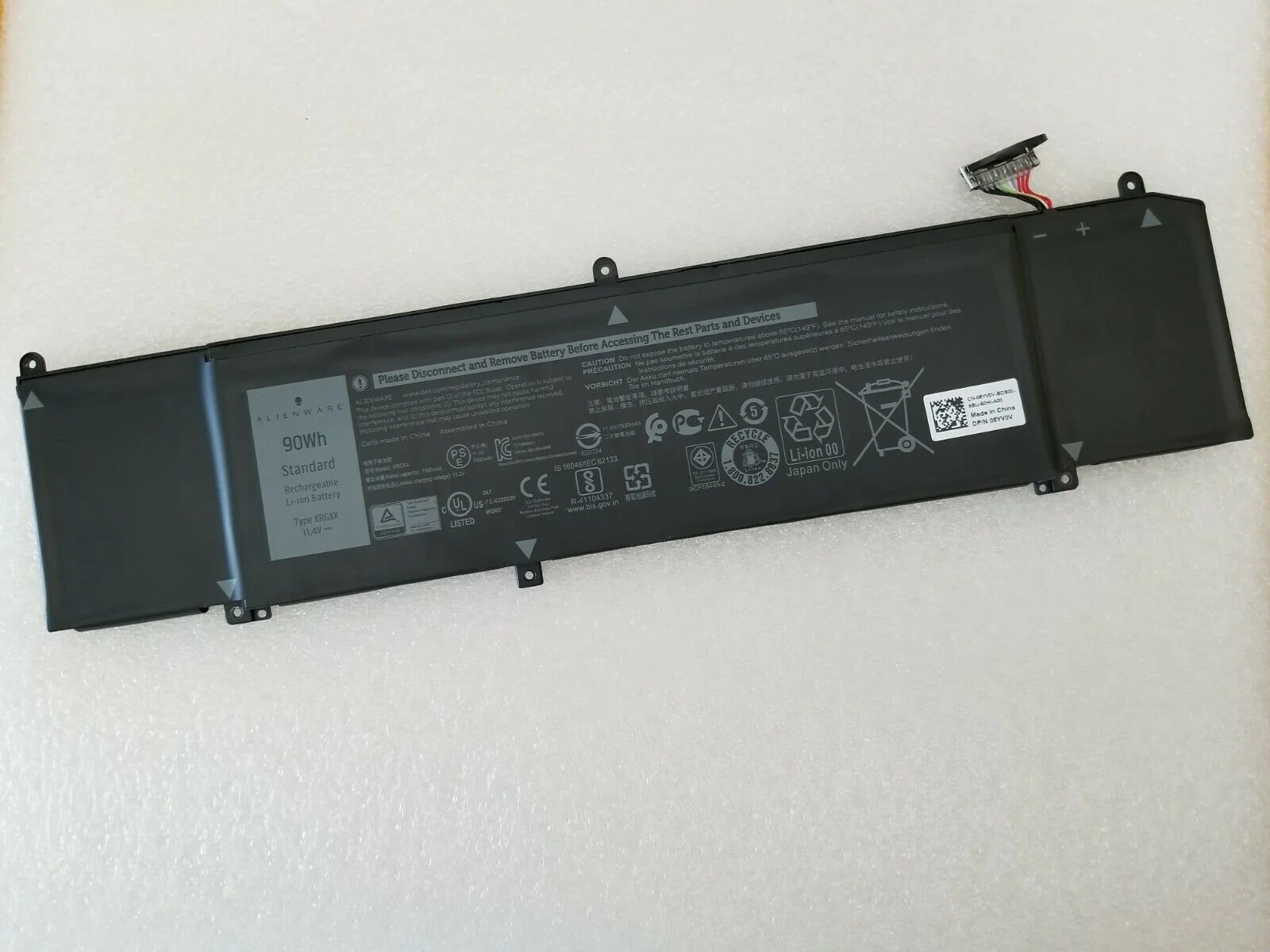Dell XRGXX Battery for Alienware M15 M17 G5 5590 G7 7590 90 Wh 1 F22 N