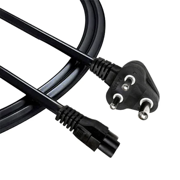 Laptop Power Cable Cord (1 Meter) BIS Certified - 3 Pin Indian Plug