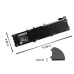 6 GTPY 4 GVGH Battery for Dell XPS 15 9550 Precision 5510 11.4 V 84 Wh Laptop Replacement - Image 2