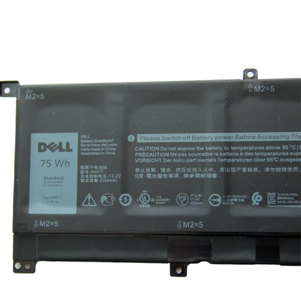 Dell TMFYT Battery for XPS 15 9575 & Precision 5530 | 11.4 V 75 Wh 8 N0 T7