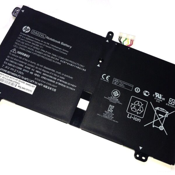 7.4V 21Wh HP original DA02XL Laptop Battery for HP Envy X2 11.6" Inch Series Tablet PC Notebook TPN-P104 664399-1C1 694399-1B1 HSTNN-IB4C 694502-001