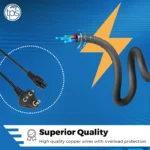 Laptop Power Cable Cord (1 Meter) - 3 Pin Indian Plug - Image 5