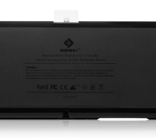 New A1383 Laptop Battery Compatible for MacBook Pro 17 inch A1297 (only for 2011 Version) MD311 MC725 020-7149-A 020-7149-A10 95Wh/8700mAh