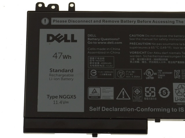 Dell NGGX5 Battery for Latitude E5470 E5570 E5270 | 47 Wh 11.4 V Replacement