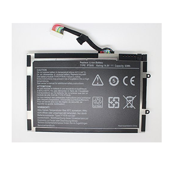 Dell 8 P6 X6 Laptop Battery for Alienware M11 x M14 x R1 R2 R3 | 14.8 V 63 Wh (PT6 V8 T7 YJR)