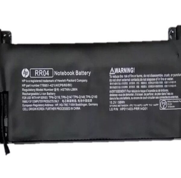 15.2V 58Wh 3720mAh HP original RR04XL Laptop Battery compatible with HP OMEN 15 15-5014TX 15-5016TX 778978-006 HSTNN-LB6N RR04