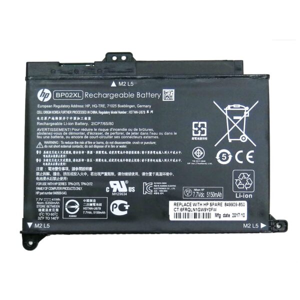 BP02XL HP Pavilion PC 15 15-AU 849909-850 (F9-21) 849569-421 HSTNN-LB7H BP02041XL Laptop Battery-- MPN: BP02XL